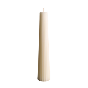 Fluted Pillar Candle, Cream