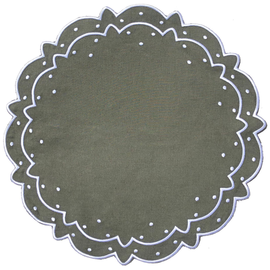 Scalloped Placemat, Olive